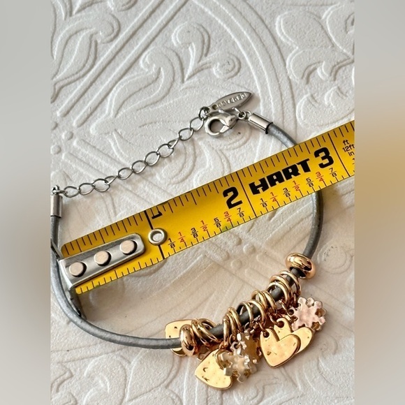 Heart Charm Bracelet by Demdaco Hallmark Silver and Gold Adjustable 5373 B - Picture 5 of 9